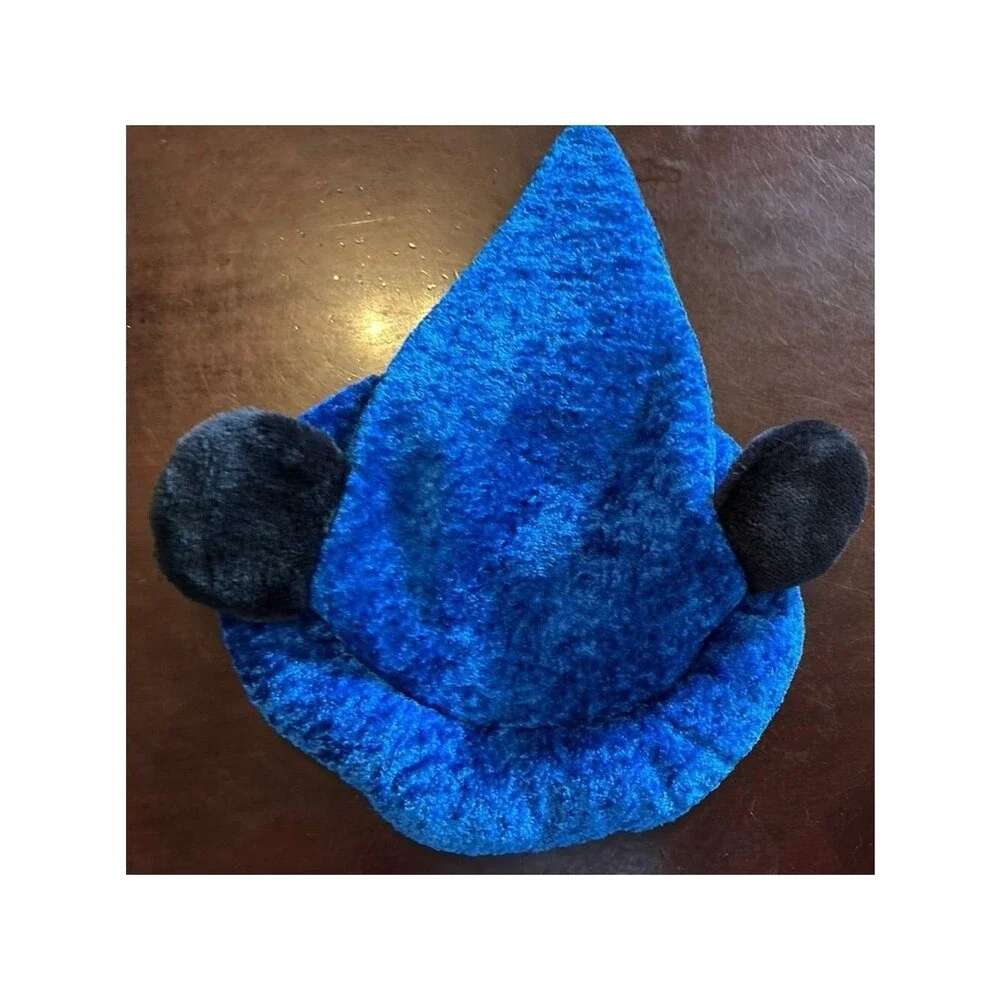 Vintage Walt Disney World Mickey Mouse Fantasia Sorcerer Wizard Hat Blue W/ Ears